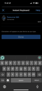 garmin Instant Keyboard