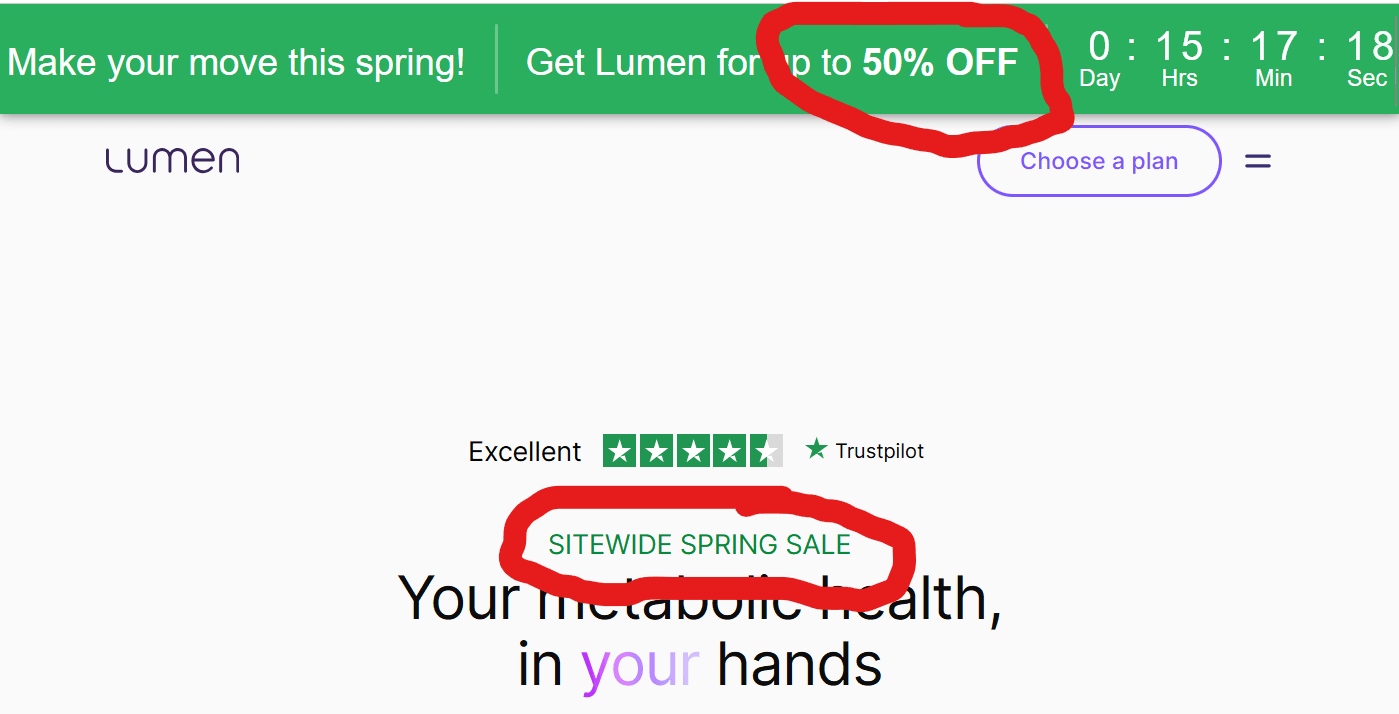 lumen spring sale 2025 50% discount